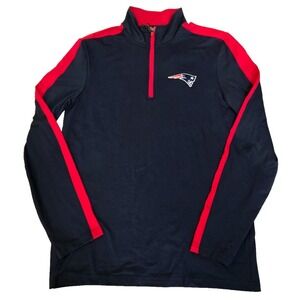 New England Patriots Antigua Content Quarter-Zip Pullover Men's M Navy/Red NWT